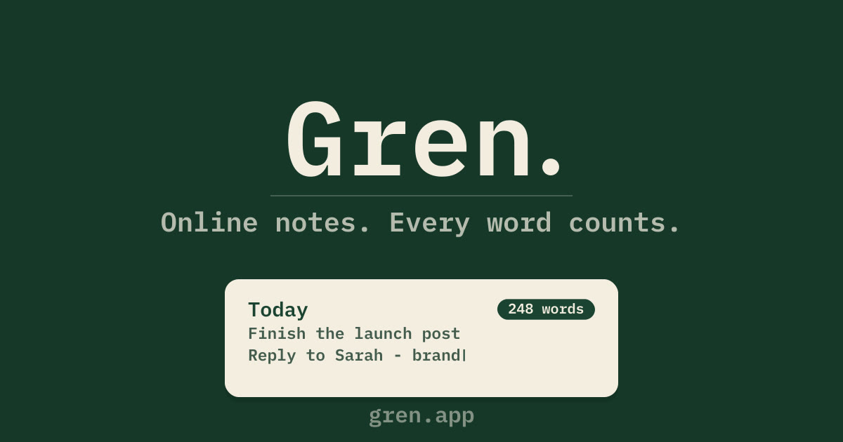 Gren writing app