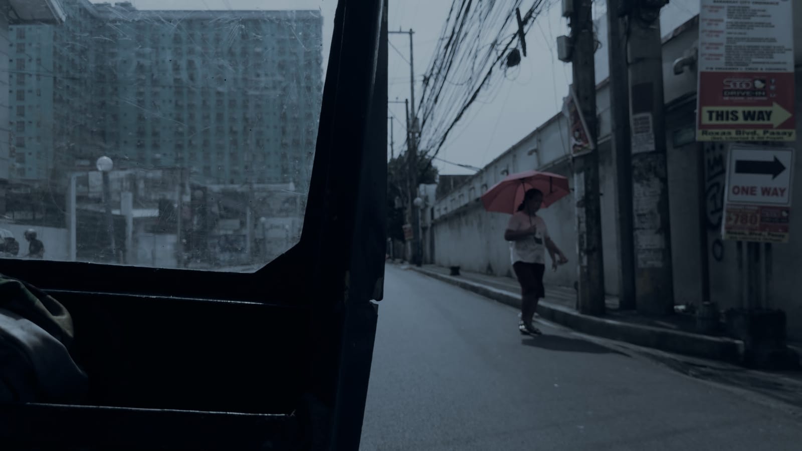 Day For Night, applied to log footage of a street in Manila