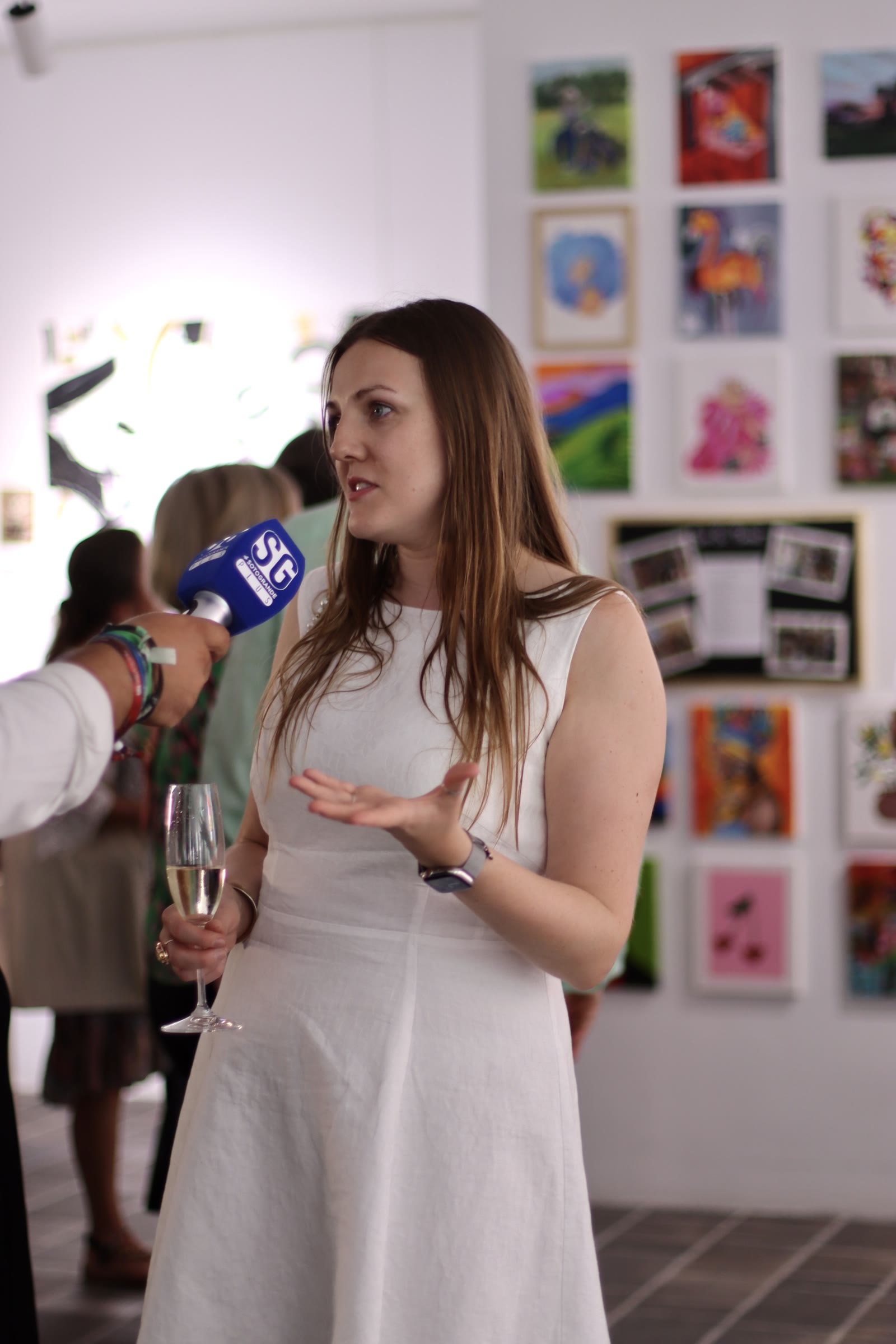 Gallery opening & press: Interviewed for television on the night