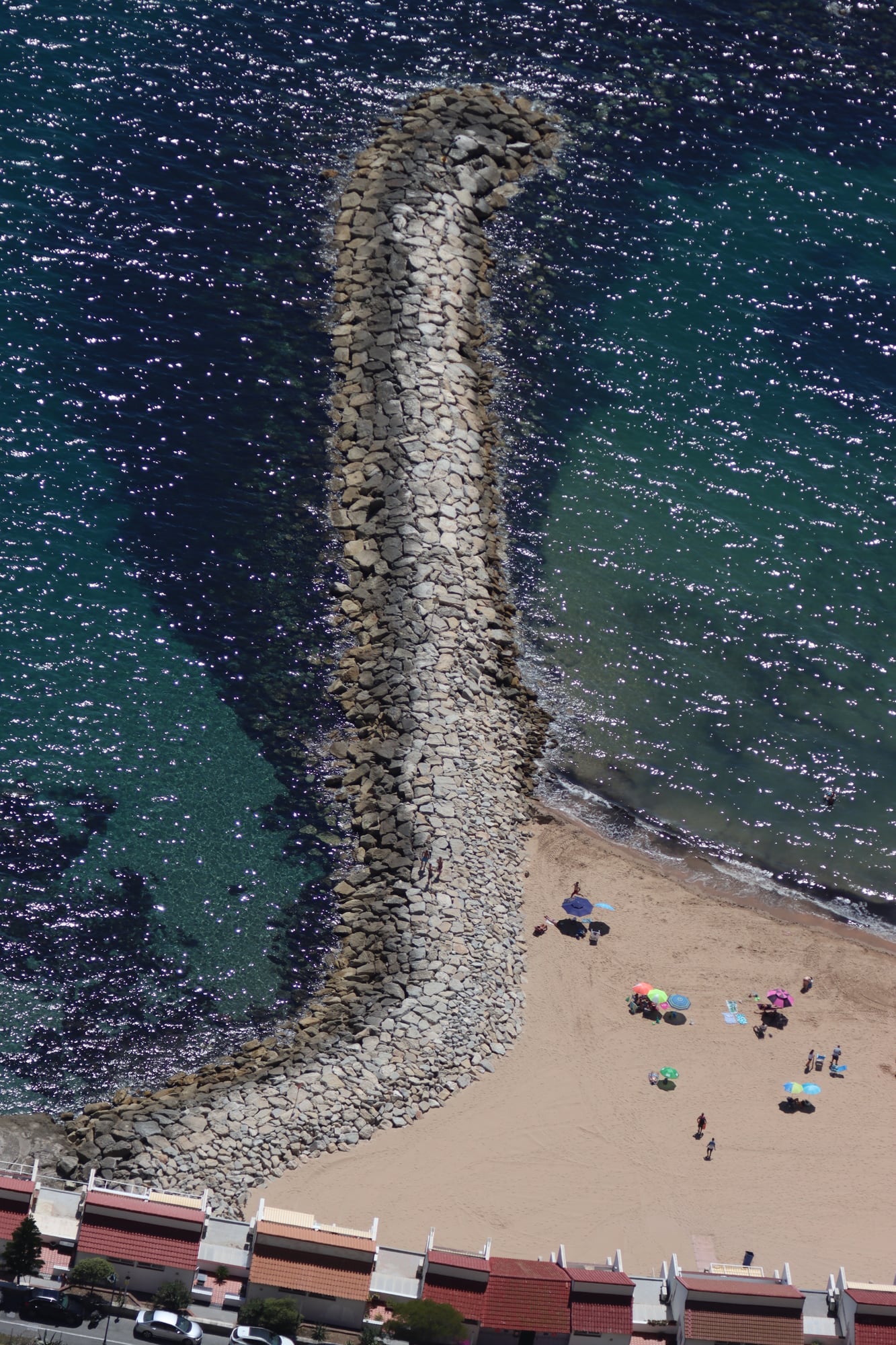 Five weeks on the Rock: A breakwater and beach from the top of the Rock