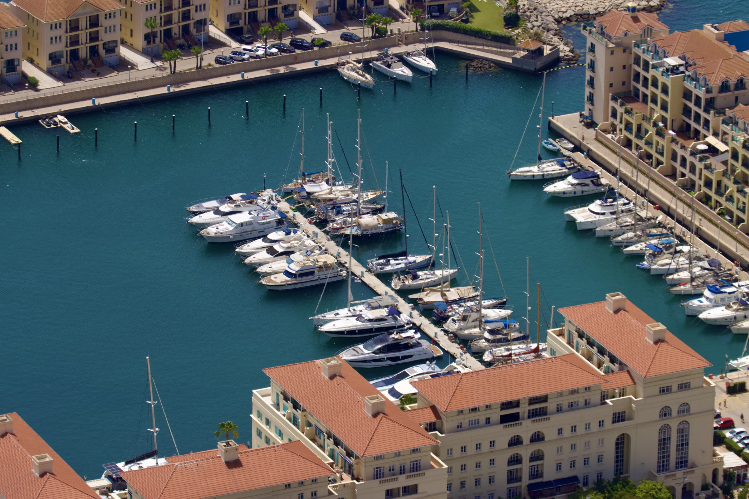 Gibraltar from above: The marina from above