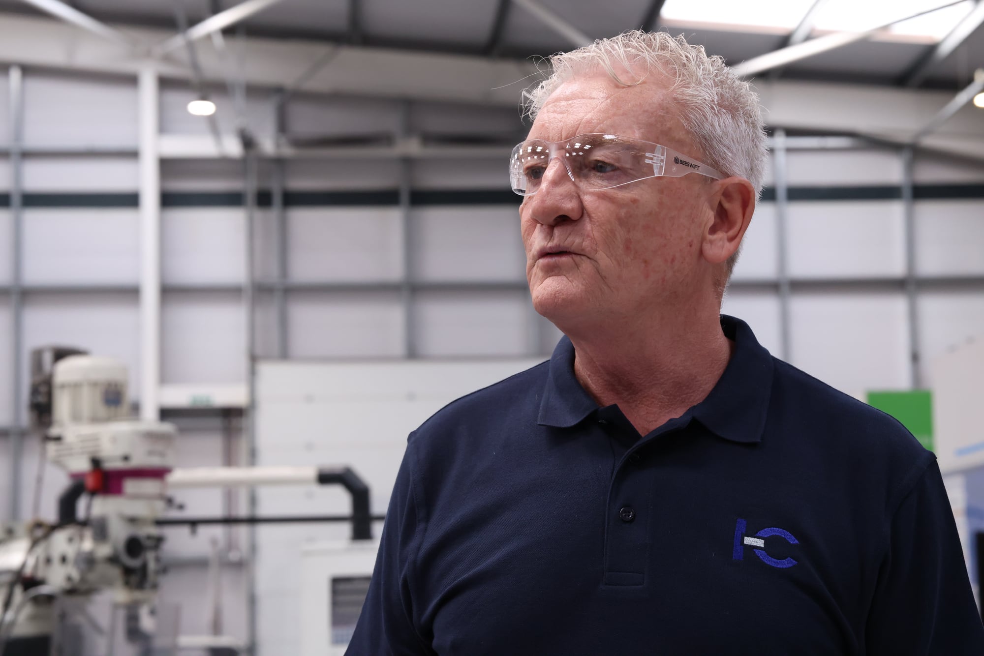 Industry & manufacturing: A trainer in an engineering workshop