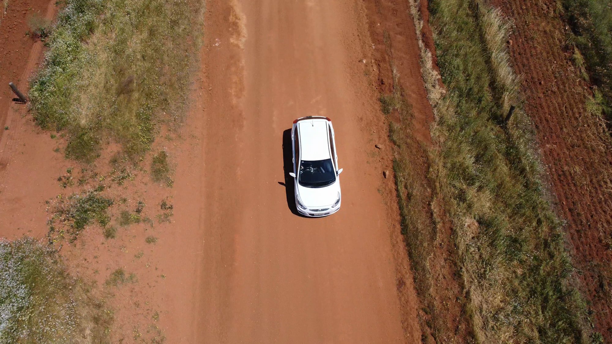 On the road, 2025: A red dirt road in Western Australia, from the drone