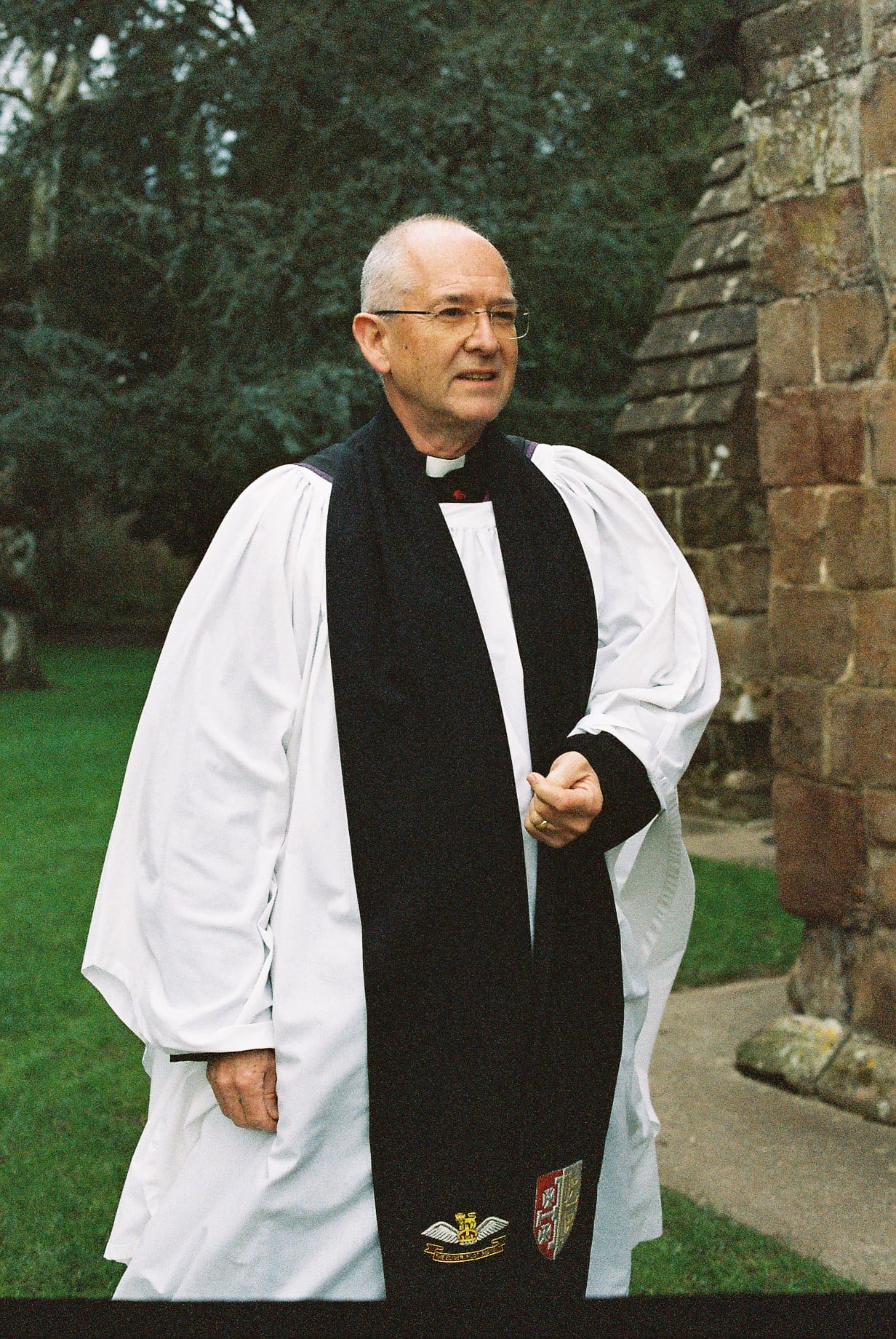 Portraits: A vicar in the churchyard, on 35mm film