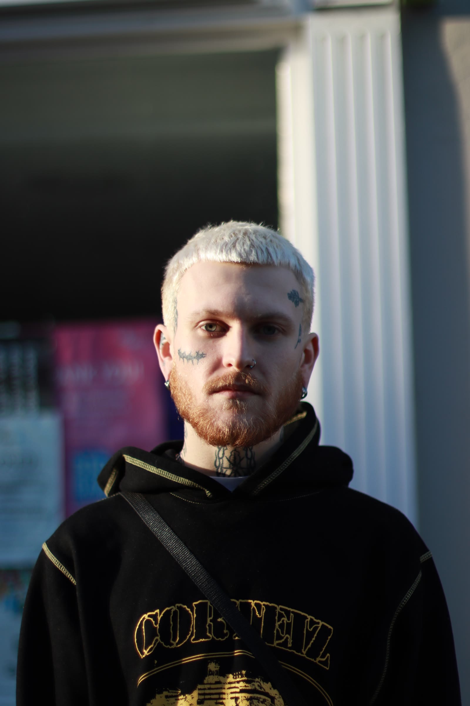 UK street portraits: Gloucester, bleached hair and tattoos