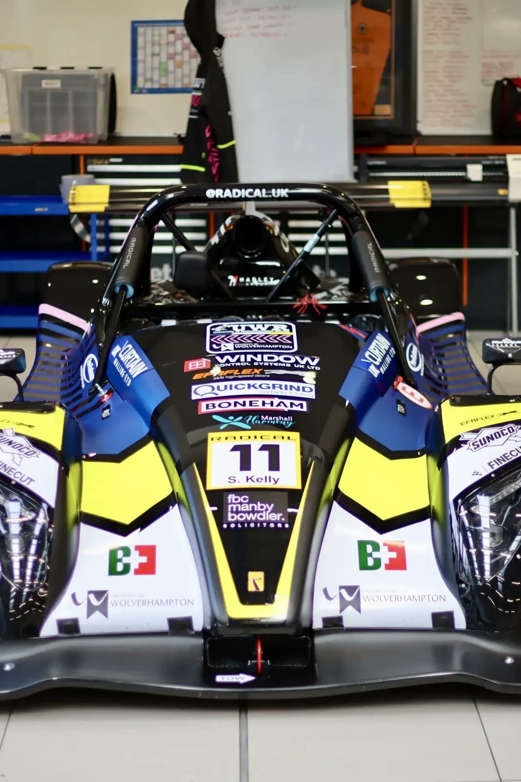 The workshop: The car in the workshop before race day